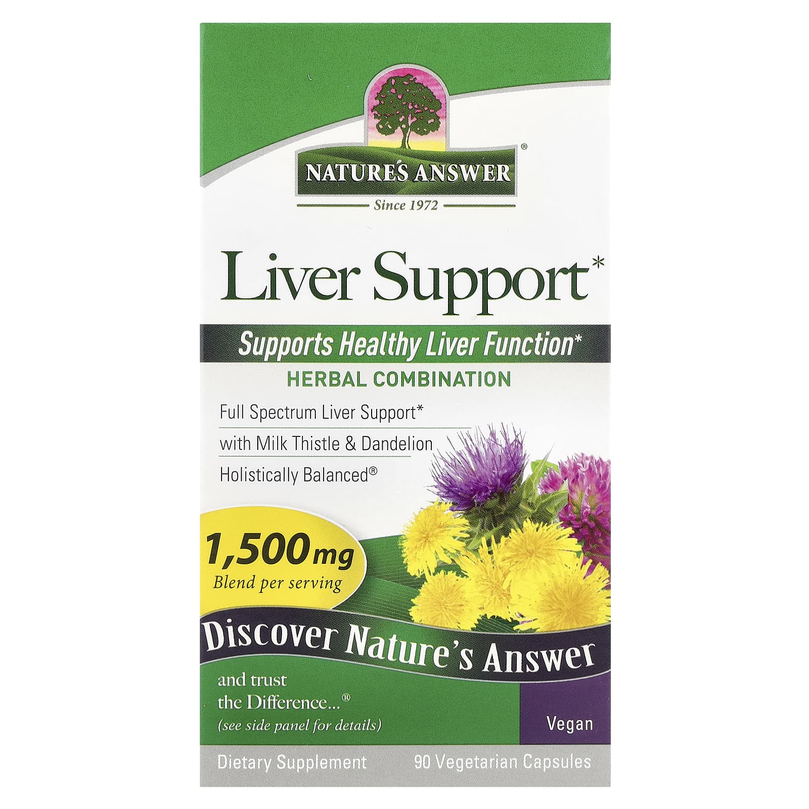

Nature S Answer, Liver Support, 1,500Mg, 90 Veggie Caps (500Mg per Capsule)