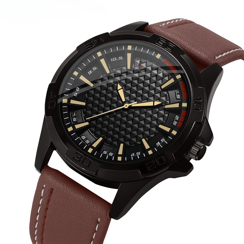 

Мужские повседневные спортивные кварцевые наручные часы для бизнеса, кожаные, водонепроницаемые коричневый