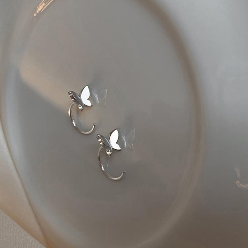 Sliver Open Earrings Jewelry Girl Cute Hoop Earring  Opening Huggies