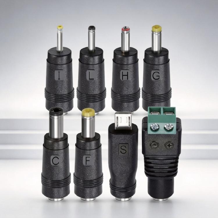 PVC Direct Current Power Adapter Connectors, DC5.5X2.1Mm Female Barrels Plug, DC4.0X1.7Mm,DC5.5X2.5Mm Size Tip Screw Terminal Connection