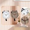 Cat Wall Hanging Clock Cute Animal Wall Ornament, Pendulum Decorative Clock for Office, Kids Room, Home Decor, Housewarming Gift