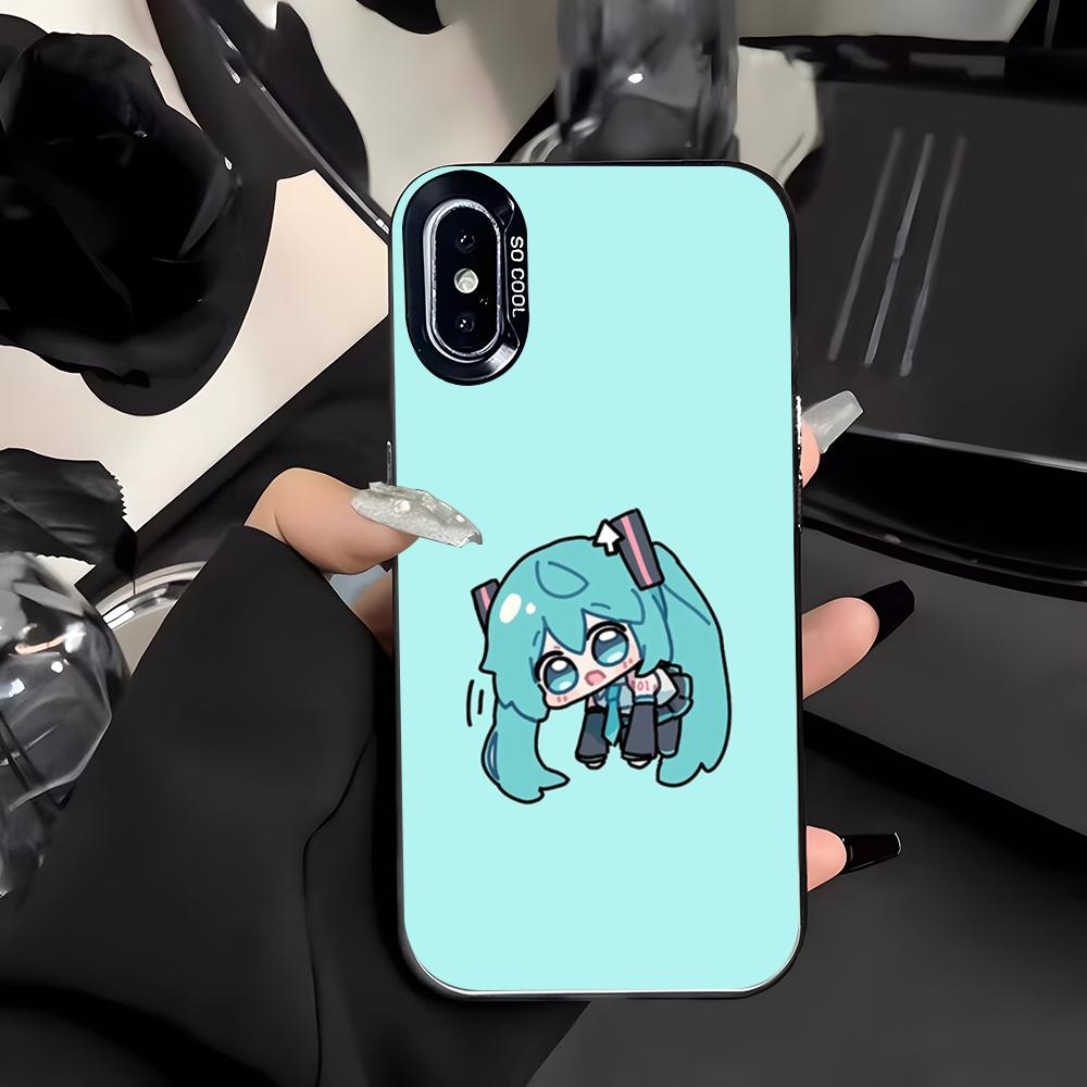 

Kawaii M-miku-es Phone Case For IPhone 17 Air 16 E 15 14 Plus 13 12 11 Pro Max Colored Silver Cover iPhone 14 Plus