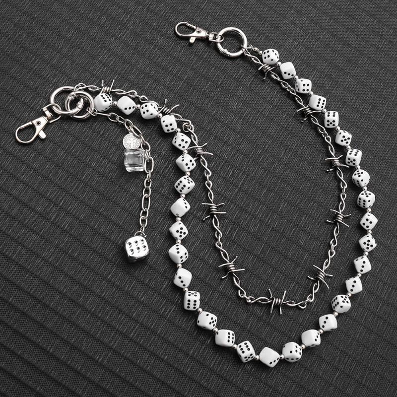Punk Hip Hop Multi-Layer Dice Waist Chain Metal Belt Accessory Jeans Unisex
