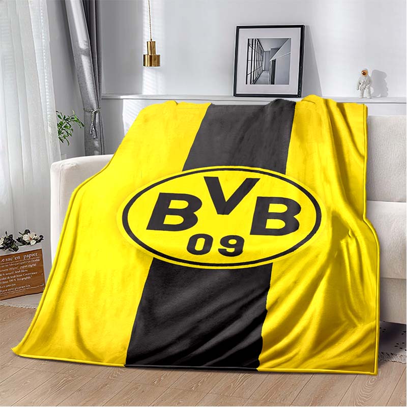Borussia Dortmund BVB 09 Flannel Throw Blanket Soft Lightweight Sofa Bed Cover Football Fan Home Decor Gift