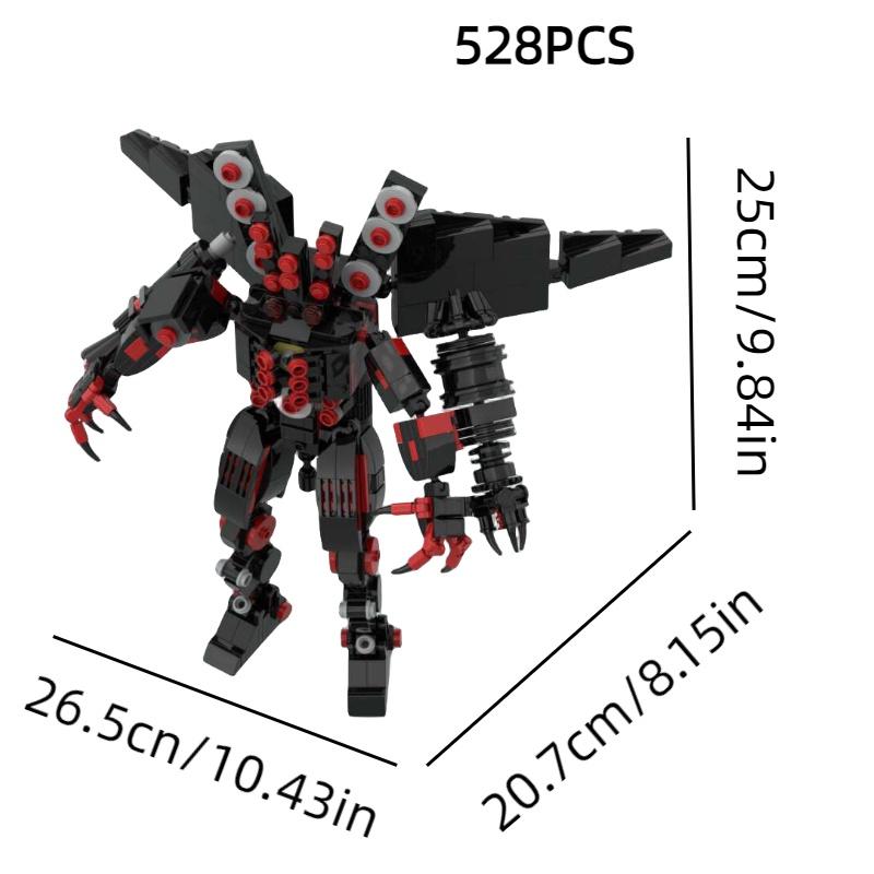 Moc Skibidi Toilet Clock Man Vs Surveillance Man Building Brick Toy Abs Plastic Diy 200-400 Pieces