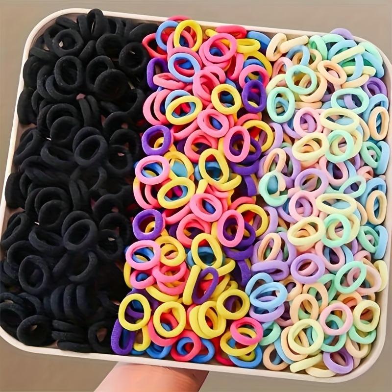 300Pcs Dopamine Gradual Change Color Seamless Hair Rope Children Hair Band High Elastic Towel Ring Candy Color Headband Hair Accessories
