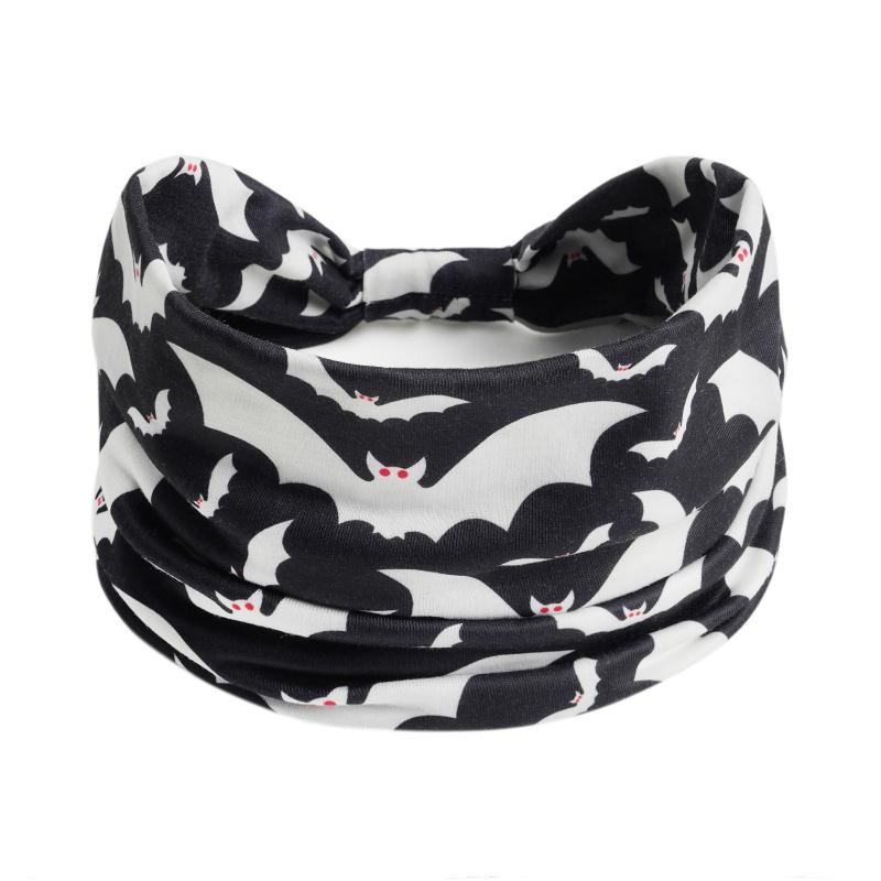 Halloween Druck Stirnbänder Damen Mädchen Mode Haarband Schädel Vintage Kreuz Turban Bandage Bandanas Haarreifen Haarschmuck