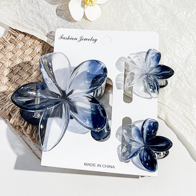 Frangipani Hairpin Beach Vacation Style Bauhinia Flower Updo Shark Hairpin Set