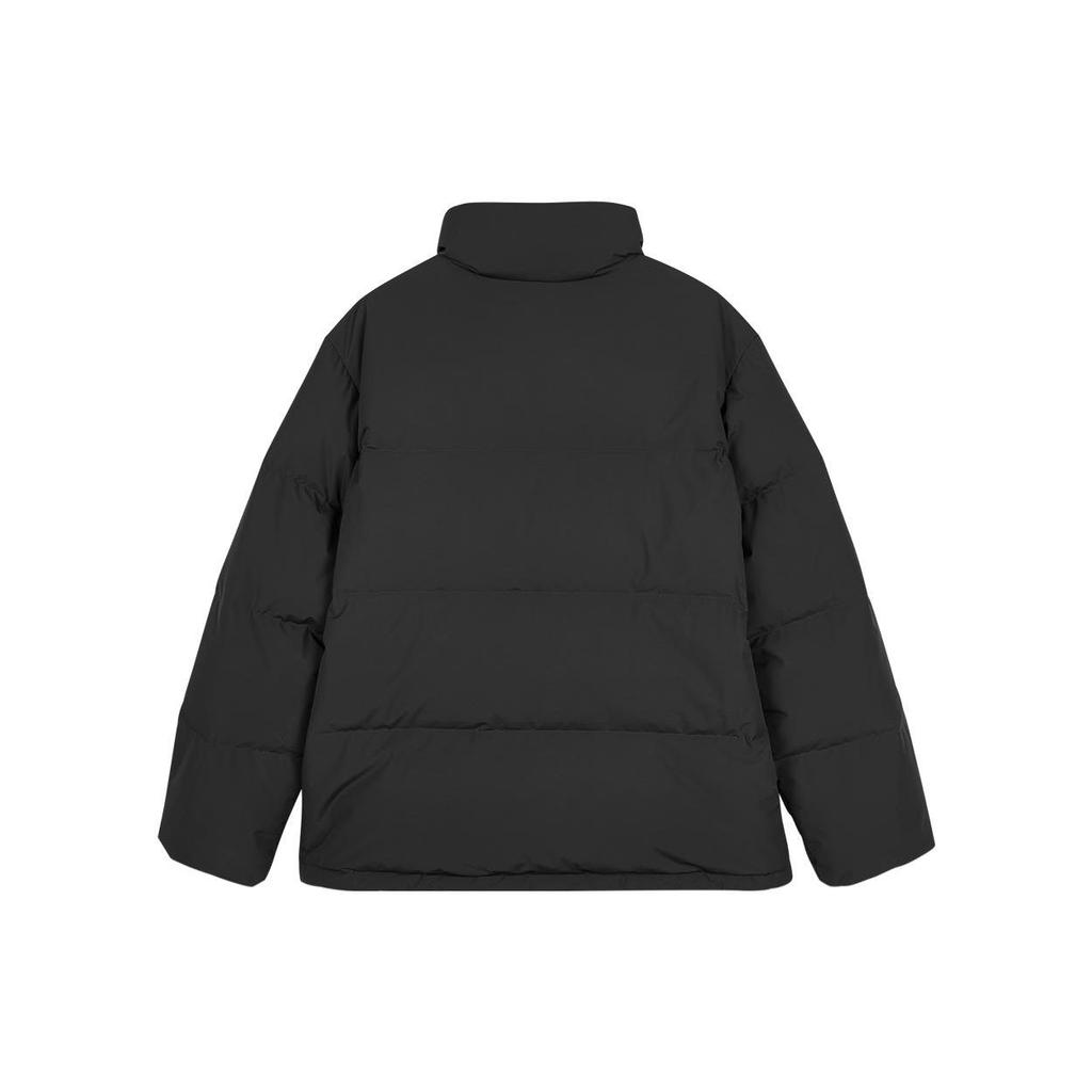 Skechers Letter Print Stand Collar Short Sleeve Cotton Jacket Unisex Jacket Carbon-Black L423U101-0018
