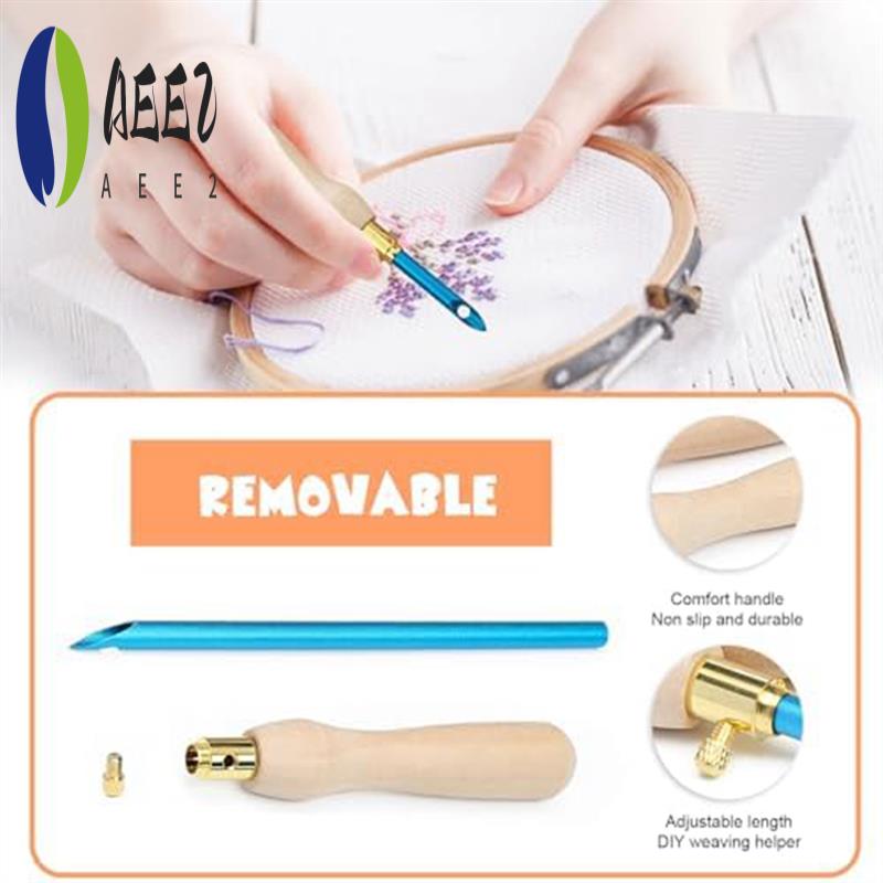 AEE2-35Pcs Punch Needle Kit,Punch Needle Tool Adjustable Punch Needle Embroidery Kits For Embroidery Floss Stitching Beginner