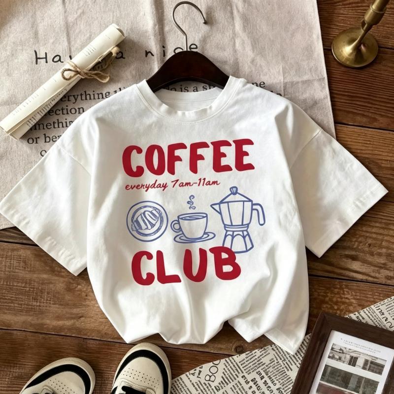 Y2k Streetwear Tops Creative Coffee Club Everyday 7am 11amprint Unisex T Shirts Allmatch Unisex Tshirt Casual Oneck Top Summer