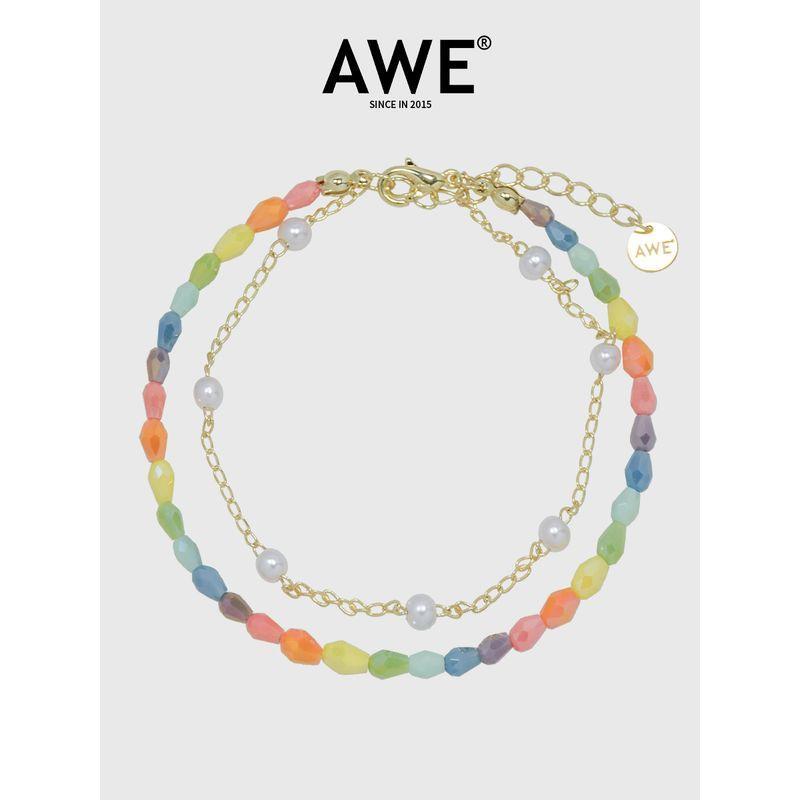 

AWE Color Женский Свежий Двухслойный Двойной Бисером Sugar Bean Color