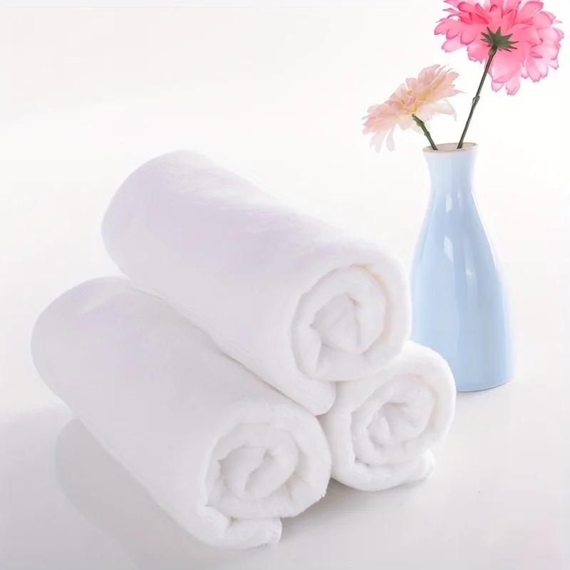 10pcs White Towel Thickened Absorbent White Towel Housekeeping Cleaning Kitchen Tablecloth Cleaning Rag