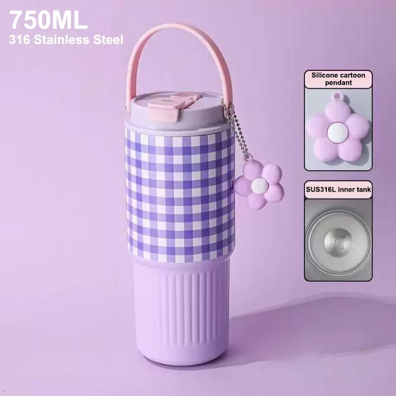 

Portable Thermos Cup Gift For Woman Girl Cute Tumbler 750ML Water Bottle 316 Stainless Steel Vacuum Thermos Bottle Insulated