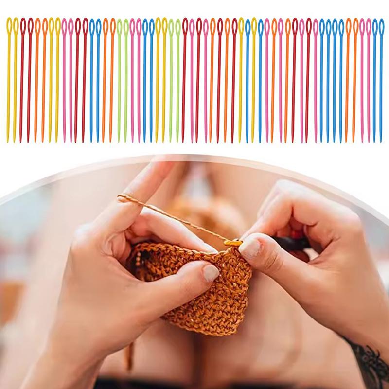50-200 Stück/Packung Nähnadeln Zufällige Mischung Farben Großes Öhr 7cm Größe Faden Wolle Nähnadeln Handgefertigt Häkeln Nahtnadel ZYF