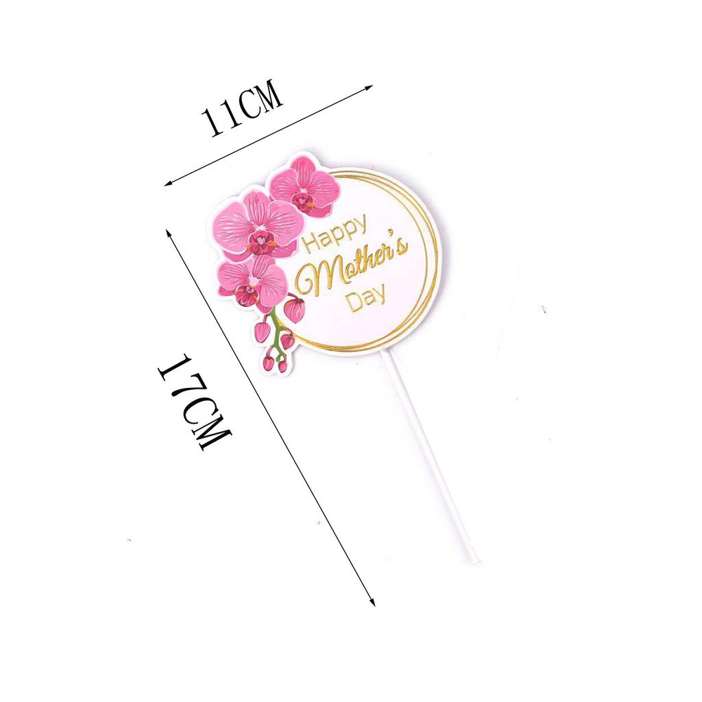 Cake Decoration Ribbon Bouquet Flowers Mother's Day Cake Insert Card Baking