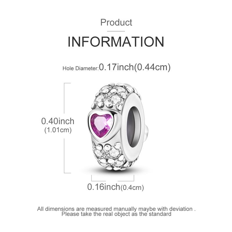 Genuine Copper Colorful Silicone Spacer Stopper Bead Elements Decorative Charms Jewelry Creation Suitable For Authentic Bracelet Style For Women