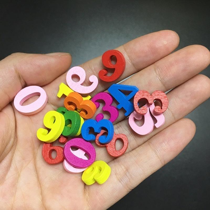 100 Stück Holzbuchstaben, dekoratives Alphabet, englische Buchstaben, Dekoration, Holzzahlen, Baby-Frühlernwerkzeug, Scrapbooking, Basteln, DIY