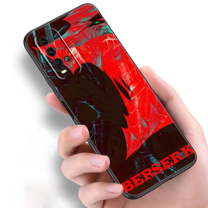Anime Berserk Guts Silicone Phone Case For Xiaomi Redmi Note 11 10 9 8 Pro 11T 10T 10S 9S 8T 9 9A 9C 9T Black Cover Coque Funda