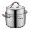 SUPOR 24cm Red Circle 304 Stainless Steel Steamer Pot