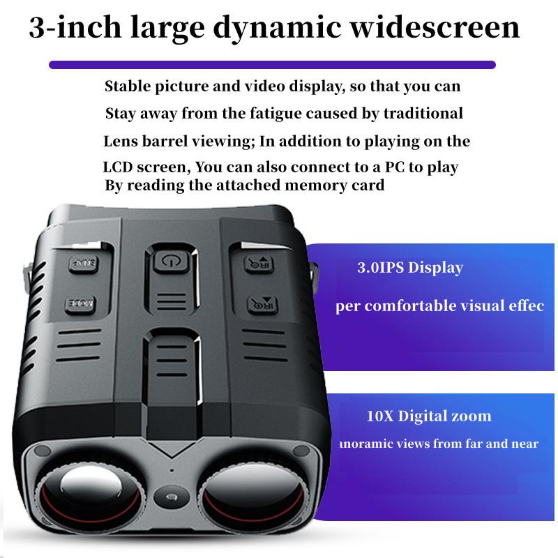 

N009 Outdoors 4K HD Binoculars Night Vision Device 800m Infrared 2160P HD 10X Digital Zoom Hunting Telescope Photo Video Record чорний