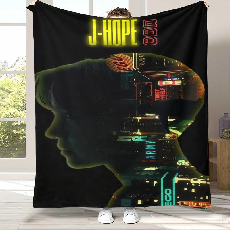 Jung Hoseok J Hope Kpop B-BTS Flannel Blanket,Ultra Soft Warm Plush Throw for Home Bedroom Bed Sofa Cover Office Camping gift