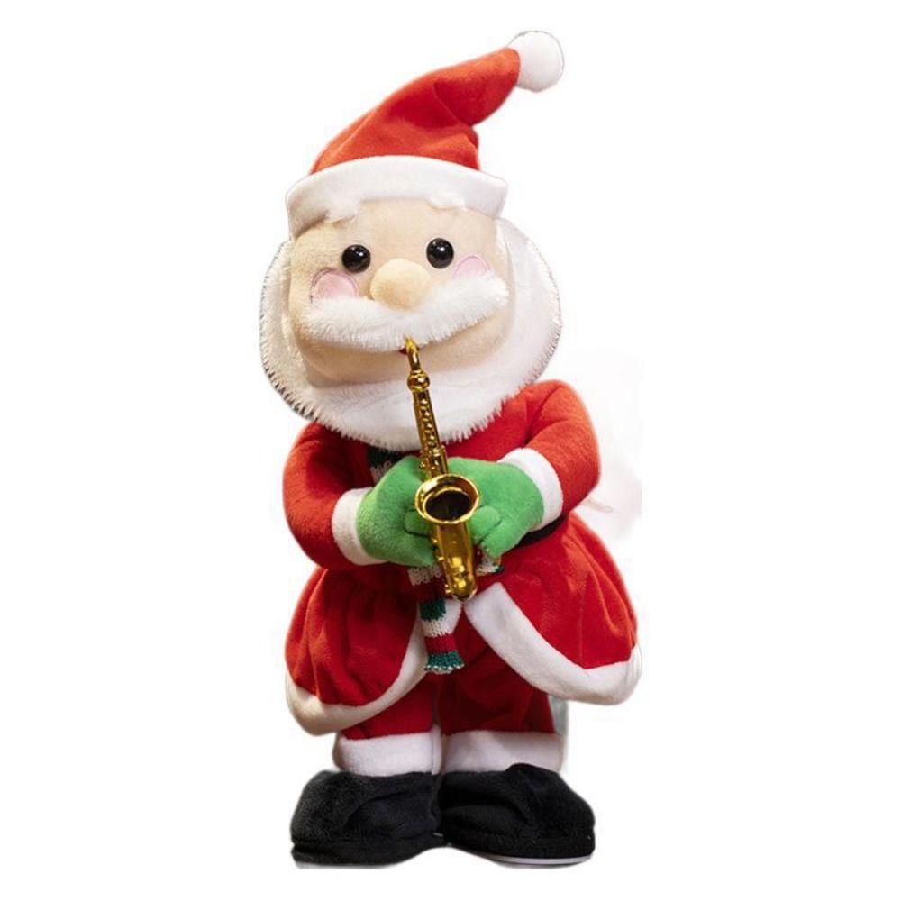 Santa Claus Christmas Plush Toy Snowman Elk Dancing Singing Stuffed Toys  Home Decor