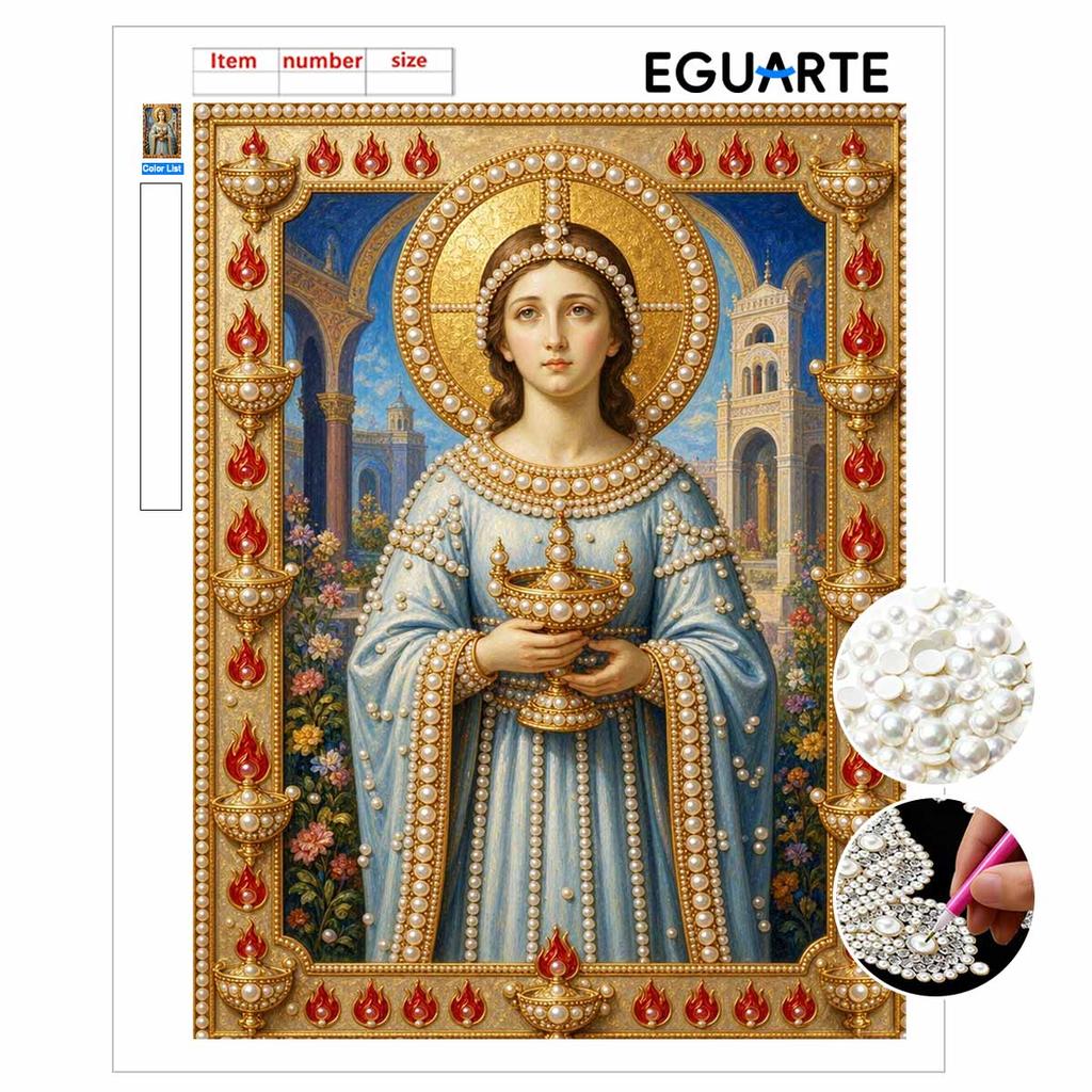 DIY 3D Pearl Diamond Painting Art Set Saint Virgin Mary Religious Home Decor Art Set Wall Art