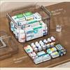 Transparent Family Medicine Box with Tray Plastic First Aid Kit Portable Thick Medicine Classification and Storage Box