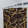 Luxurious Chain Pattern Shower Curtain Waterproof Bathroom Decor With Gold Accents For A Royal Touch