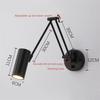 Led Dimmable Wall Lamp Bedroom Bedside Reading Light Folding Telescopic Switch Modern Creative Study Rocker Wall Light Fixture