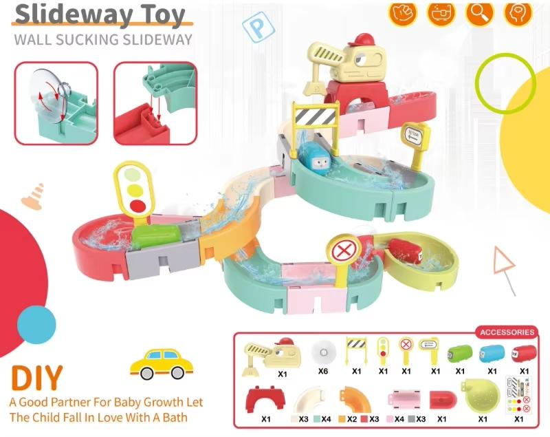 Bath Toys for Kids DIY Building Water Slide Tracks BaBy Bath Toys Spray Water Toys for Kids Outside Pool Bathtub Toys for Kids