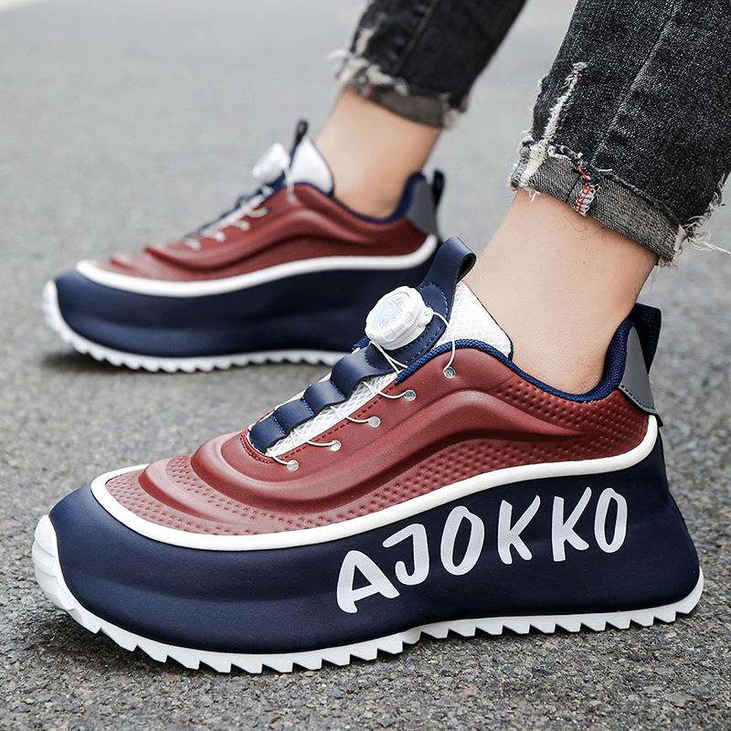 

Designer Chunky Sneakers Men Running Shoes Casual Breathable Increased Internal Thick Platform Shoes Turn Buckle Black 39
