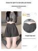 Women's Gray High-Waist Woolen Wide-Leg Pants: 2024 Autumn/Winter Slimming A-Line Shorts