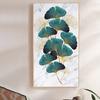 Nordic Living Room Entrance Porch Decorative Painting Green Gold Plant Leaves Canvas Painting Modern Home Decorative Painting Core
