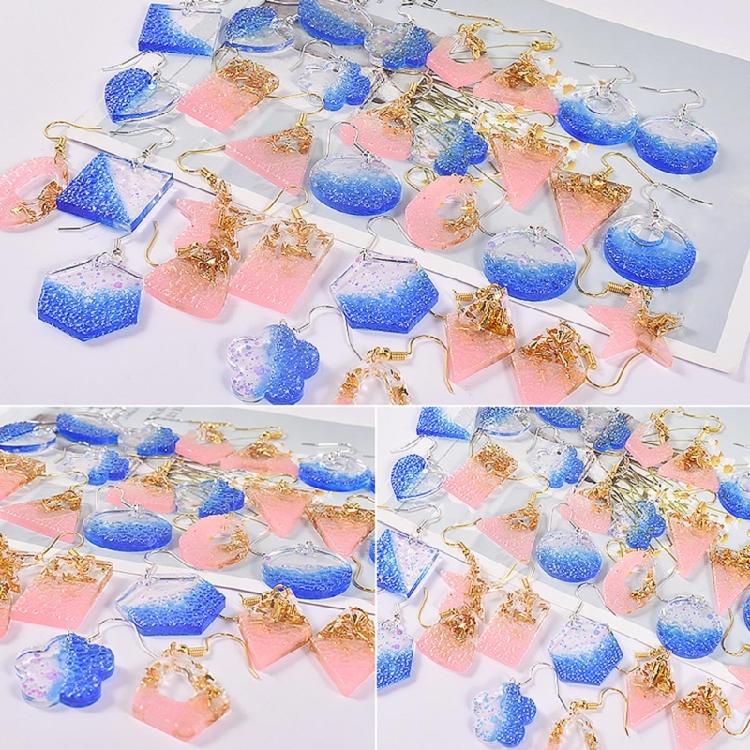 Diy Geometry-shaped Earrings Mould Crystal Epoxy Water Wave Silicone Mould