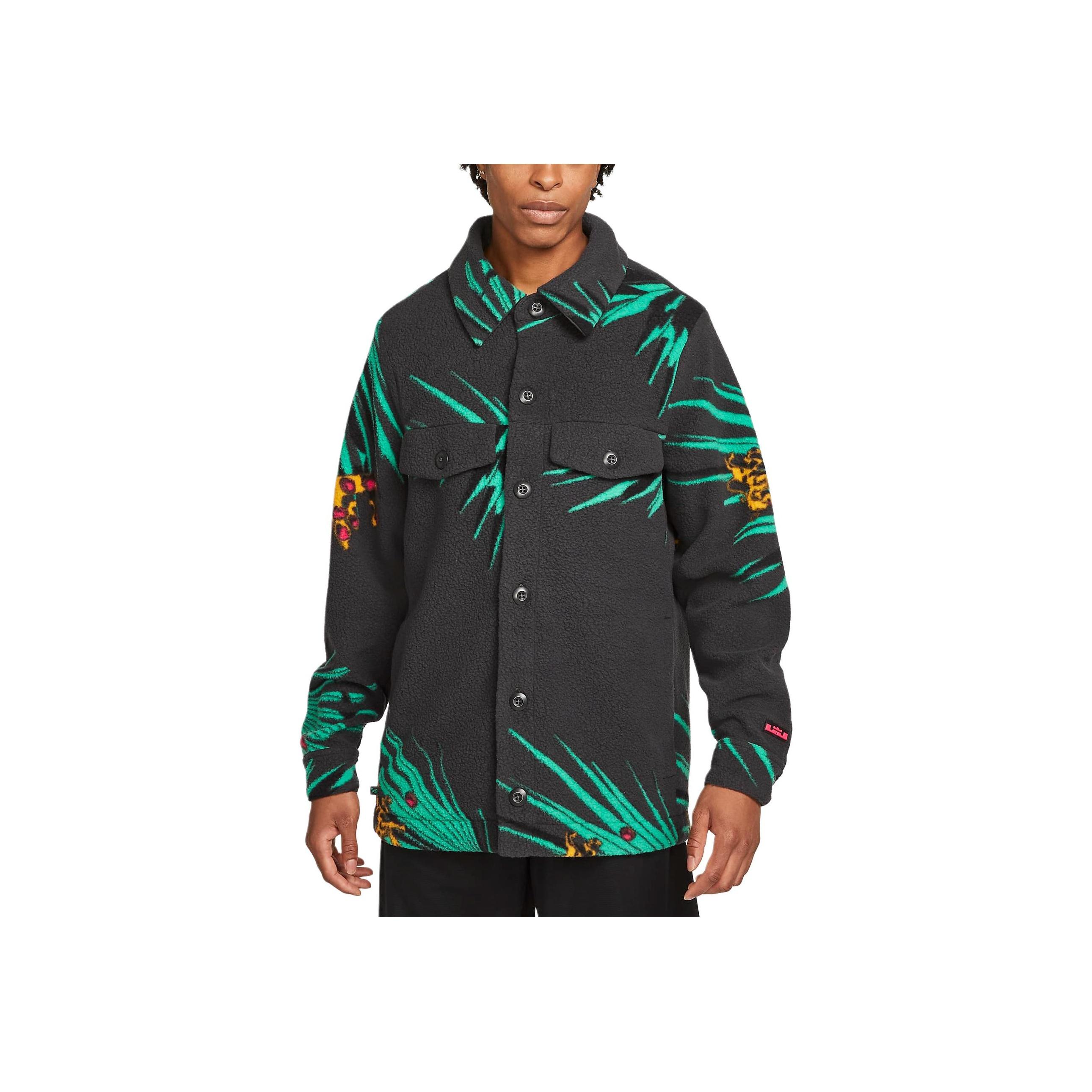 

Nike LeBron Button Warm Fleece Comfortable Loose Jacket Men jackets Dark-Smoke-Gray DA6707-070 XL