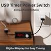 USB 5V Programmable Timer Switch With Hour/Minute Adjustment For Home And Aquarium Use With Power-Off Switch And Digital Display