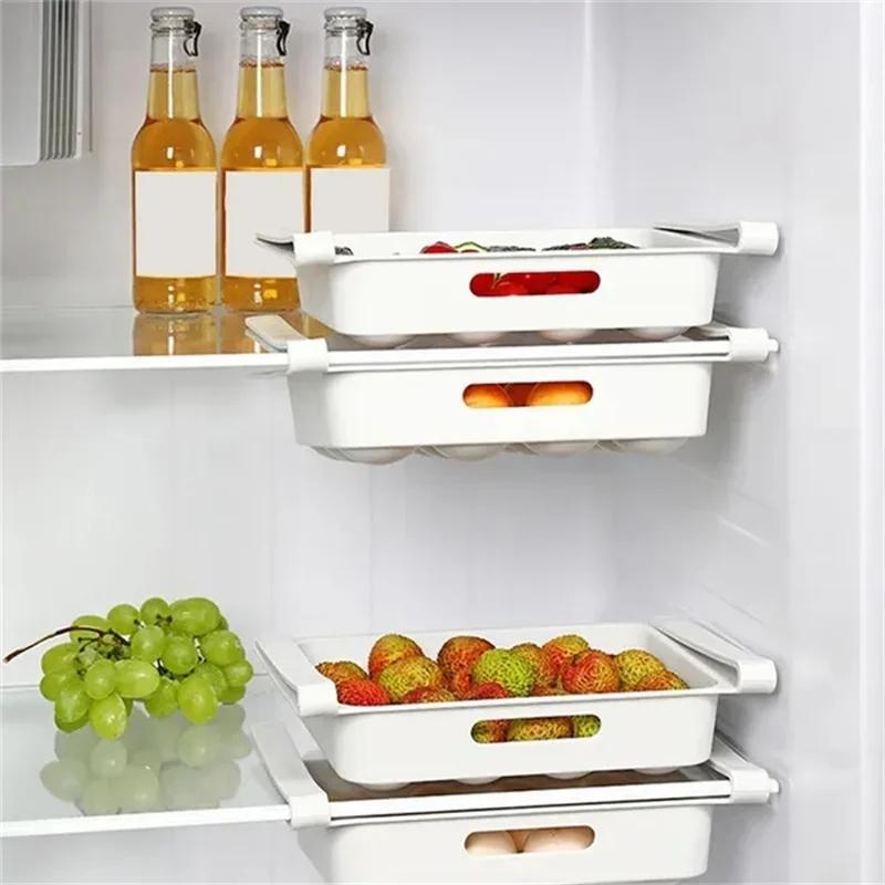 Household Pull-out Refrigerator Egg Preservation Box Drawer Style Fruit And Vegetable Storage Box Hangingrefrigeration Boxes