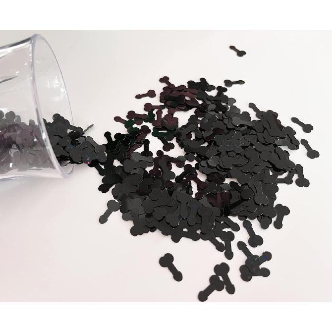 3001Pcs Glitter Confetti Cute Sprinkle Party Table Decoration for Valentine's Day, Cannon, Celebration, Wedding, Engagement Supplies (Black2)