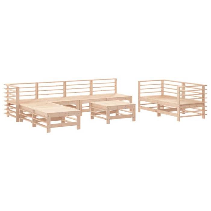 VidaXL Salon de jardin 9 pcs Bois de pin massif 3186298
