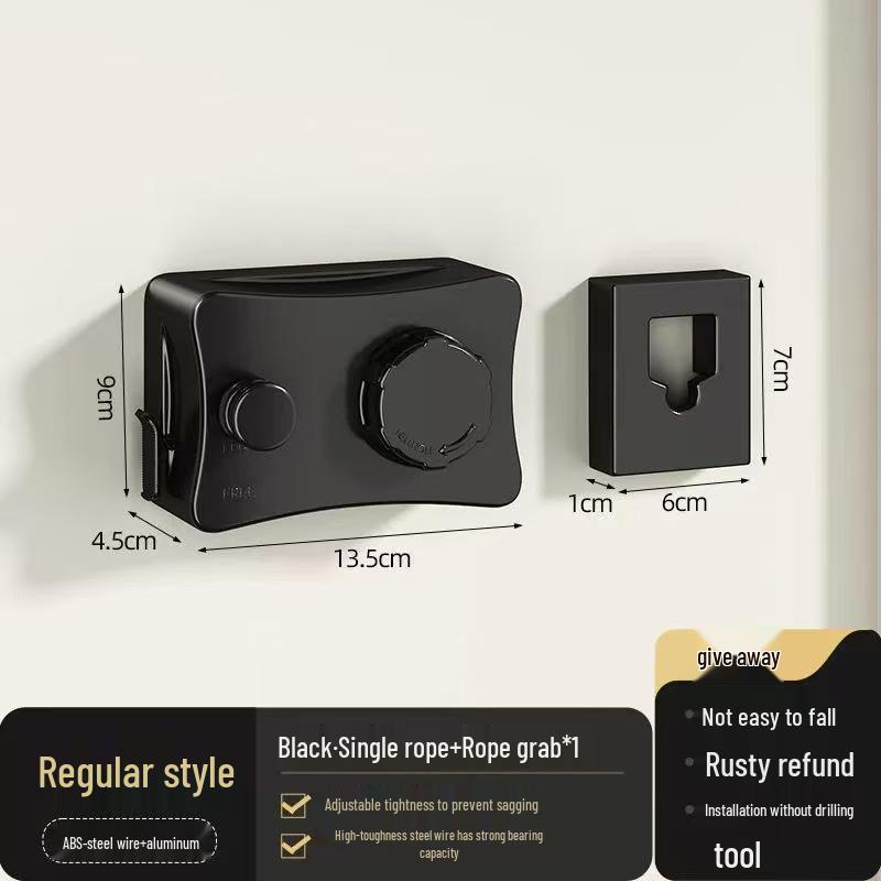 Dual-Line Retractable Indoor Clothesline, Wall-Mounted Stainless Steel, No-Drill Installation