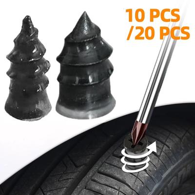 10/20 PCS Pregos para reparo de punção de pneus de motocicleta e carro, acessórios para reparo de pneus de borracha e metal