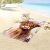 Highland Cow Floral Crown Oversized Towel, Soft Microfiber for Travel Beach Picnic