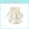 Girl Summer Dress Set With Cotton Fabric And Lace Detail For Toddler Girls 3 To 8 Years