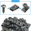 M5*16 Self Tapping Screws U Clamps Kit Universal Auto Engine Undertray Guard Fender Bumper Trim Retainer Metal Fastener Clip