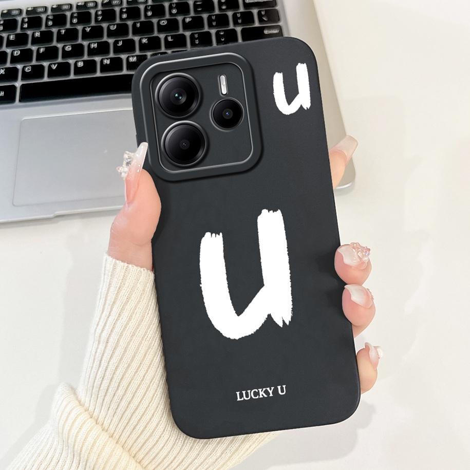 For Xiaomi Redmi Note 14 2025 Case Global Cover Cute Letters Soft Silicone Phone Cases For Redmi Note 14 Europe Note14 5G Fundas