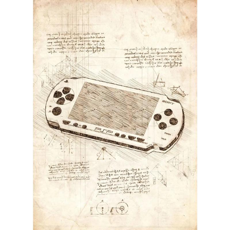 Pop Vintage Sketch Video Game Handle VR Gaming Poster Wall Art Pictures Canvas Painting Gamer Room Home Decor