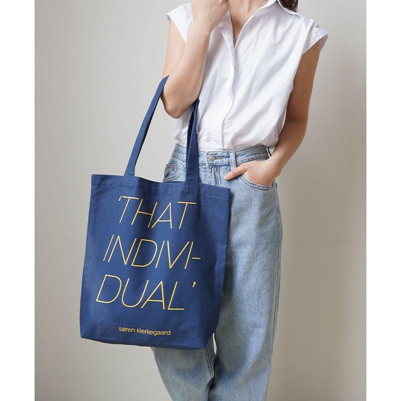 

Original Huan Color Minimalist Canvas Bag Retro Blue