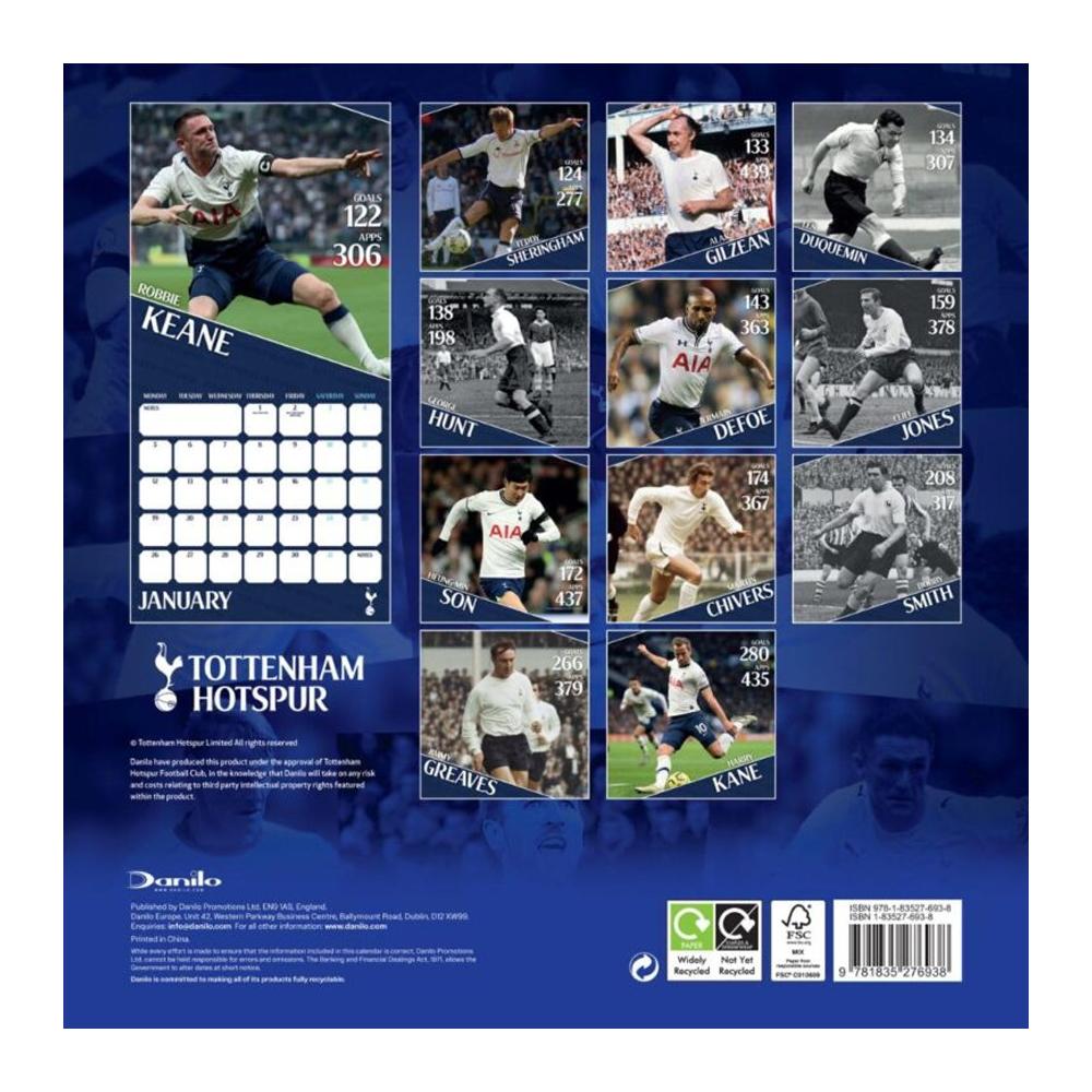 Tottenham Hotspur FC 2026 Square Wall Calendar